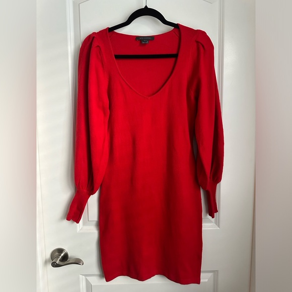 French Connection Dresses & Skirts - Baby Soft Balloon Sleeve Red Dress L